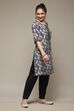 Black LIVA Straight Kurta image number 0